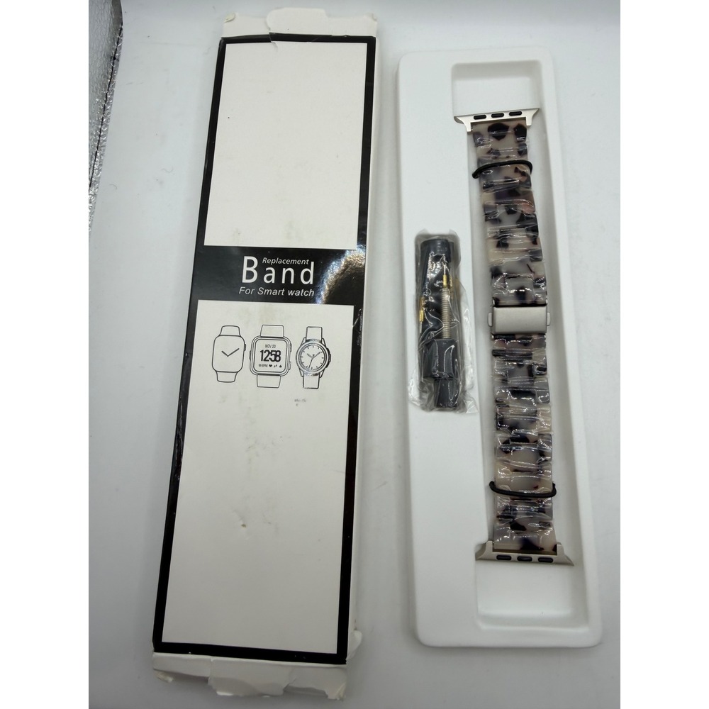 Electim Tortoise Shell Resin Smart Watch Band 42/44/45mm Cream Brown X0046CLU71